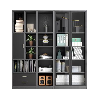 China Modern lightweight luxury bookcase/simple modern glass storage cabinet filing cabinet combination/door bookcase for sale