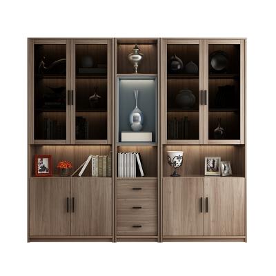 China Walnut Color Modern Modern Bookcase Combination Living Room Cabinet /storage Combination Study Storage Cabinet for sale