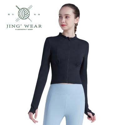 China Breathable Sports Women Yoga Zipper Running Quick Dry Running Tops For Women 2021 for sale