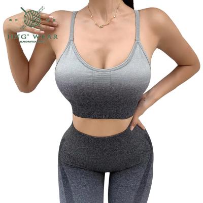 China Seamless free collocation with color gradient seamless yoga 3 pieces set women for sale