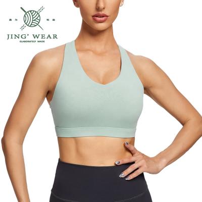 China Sustainable Young Style Soft Surface Nylon High Strength Working Sports Bra for sale