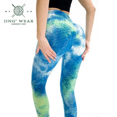 China Breathable Contrast Color Beauty Workout Fitness Link Dye Leggings for sale