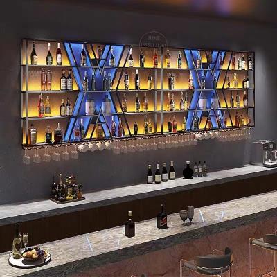 China Other Wall Mounted Wine Cabinet Vinotheque Cabinet With Light Wine Brackt for sale