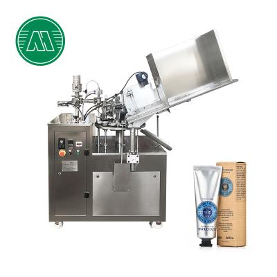 China High Precision Filling Cream Level Automatic Liquid Dye Hand Paint Aluminum Ointment Tube Filling Machine for sale