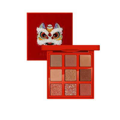 China 2022 New Arrivals Waterproof Makeup Pigmented Chrome Eye Shadow High Quality 9 Colors Eyeshadow With Red Square Container for sale