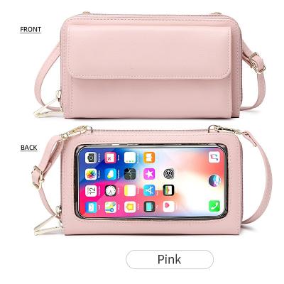 China Fashion Women Pinch And Transparent Handbag Touch Screen Mobile Phone Handbags Women Satchel Bag for sale