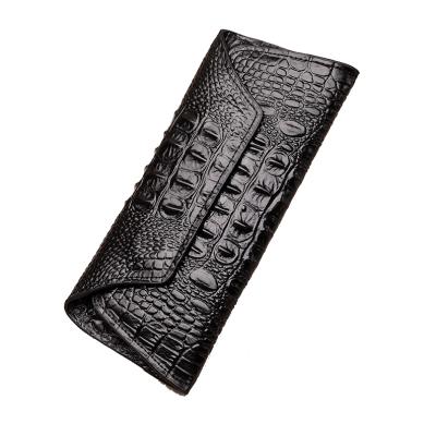 China Fashion Fashion Leather Wallets Large Capacity Women's Long Wallets Alligator Cow Leather Clutch Bag for sale