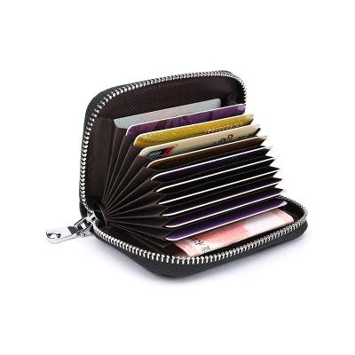 China Fashion Women's Small Leather Wallet Minimalist RFID Blocking For Women Men Credit Card Holder Wallets for sale