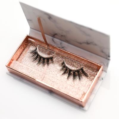 China Custom Marble Printing Reusable Square Eyelash Drawer Packaging Box For Woman Lashes for sale