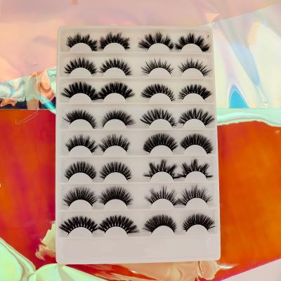 China Natural Factory Long Bottom Luxury Flat Silky Fiber Lashes Tapered Lashes Synthetic Fiber Lashes for sale