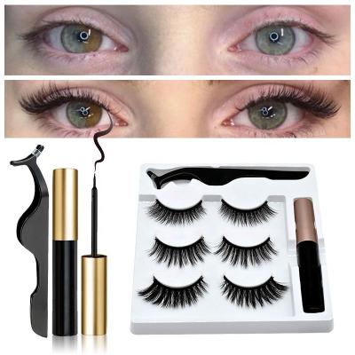 China 3 Pairs Magnetic Lashes Last of Wispies Natural Sumptuous Black Faux Fiber Lashes Mascara for sale