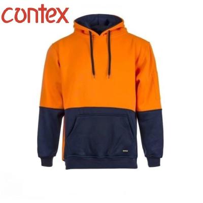 China Anti-pilling High Visibility Hivis Hiviz Two Tone Knit Cotton Fleece Hoodie for sale