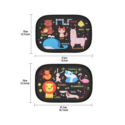 China Cartoon Printing Nylon Foldable Car Sun Shade Static Cling Side Window Car Sunshade For Baby for sale