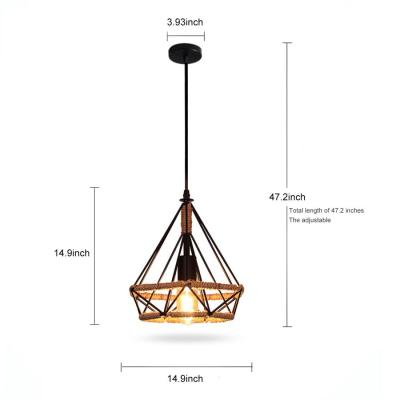 China Manufacture Cheap Lamps Modern Professional Dining Room Lights Retro Lights Hemp Pendant Light Rope Pendant Lamp for sale