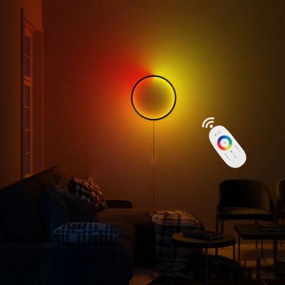 China Runshun Newest Modern Indoor Living Room Bedroom Decorative Light Changing RGB Remote Control Led Wall Lamp for sale