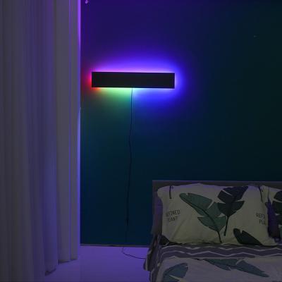 China Runshun Dimmable Modern Nordic Minimalist Indoor Decorative Lighting Colorful Bedside Led RGB Wall Lamp Sconce For Bedroom for sale