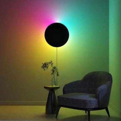 China Runshun Modern Amazon Newest Modern Indoor RGB Led Changing Wall Lamp Bedroom Living Room Ballroom Decorative Light With Remote Control for sale