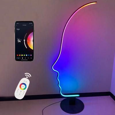 China Runshun Modern Free Sample App Control 170cm Remote Human Face Shade Rgd Standing Lighting Led Floor Lamp for sale