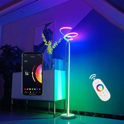 China Modern Runshun Designer RGB Free Sample App Control 136cm Led Lighting Remote Modern Standing Floor Lamps for sale