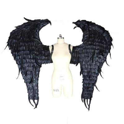 China Sexy Angel Wings Costume Cosplay Halloween Wings Photo Prop Black Wings Photo Prop Festival Decoration for sale