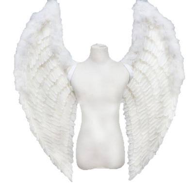 China Festival decoration exhibition performance party decoration costume wings party big props white feather angel wings cosplay for sale