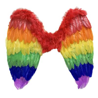 China Adult Decoration Rainbow Feather Angel Wings Large for sale