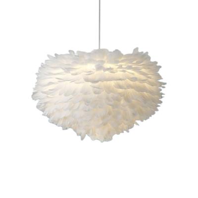 China North Europe American Luxury Warm Romantic Creative Light Master Bedroom Feather Chandelier for sale