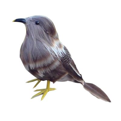 China Idyllic Real Feather Sparrow Decoration Christmas Simulation Artificial Bird for sale