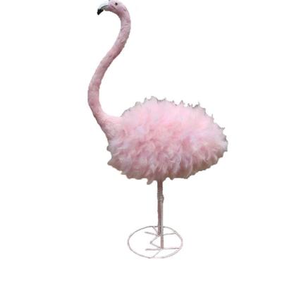 China Garden idyllic feather flamingo pink feather simulation real simulation flamingo for sale