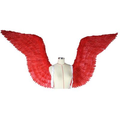 China Durable Beauty Festival Party Photo Props Models Show Crafts Halloween Red Feather Angel Wings for sale