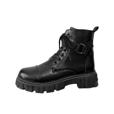 China PU 2023 S Shoes Boots New Men's Black High Top British Style Fashion Travel Motor Leather Boots Boot Worker Shoes for sale