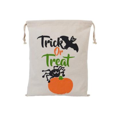 China Newest Popular High Quality Canvas Halloween Candy Bag Canvas Drawstring Gift Bags For Gifting for sale