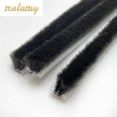 China Durable Door Silicified Weatherstrip With Plastic Fin For Door Window Wardrobe Self Adhesive Silicified Brush for sale