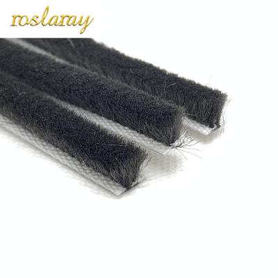 China Durable Door Silicified Weatherstrip With Plastic Fin For Door Window Wardrobe Silicified Brush Wool Pile for sale