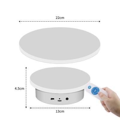 China ABS COMXIM 2-in-1 22 cm/8.7 inch 15-30kg load capacity rechargeable USB powered photography turntable with remote control for sale