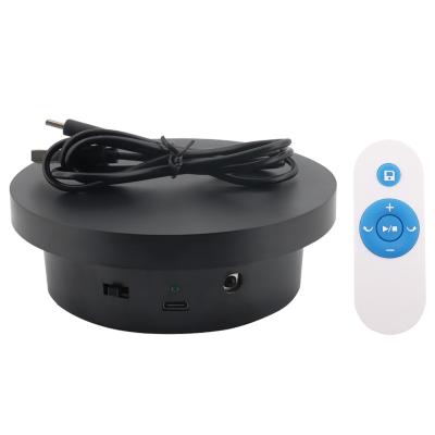 China Rotation setting data can be saved. Black rotating turntable for 360 display 13 cm/5.1 inch 5-10kg load capacity USB powered photography turntable with remote for sale