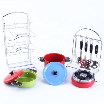 China Hot Selling Metal Kids Toys Kitchen Play Set Kids Mini Steel Kitchen Set For Sale for sale