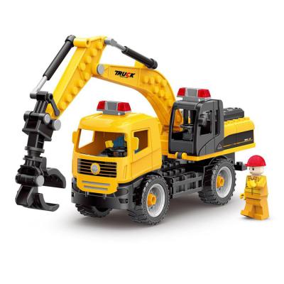 China Construction Toy New Toy 2022 Building Block Children's Toy Logging Trucks DIY Plastic Construction Vehicle For Sale for sale