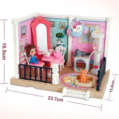 China Hot Selling DIY TOY Girls Toys 2022 Assemble Cute Room Mini DIY Miniature Bedroom For Kdis for sale