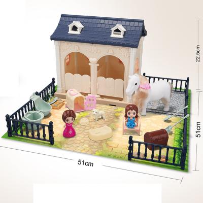 China DIY TOY Xmas Toys 2022 Hot Selling Assemble Cute Miniature Barn Toys DIY Villa For Kids for sale