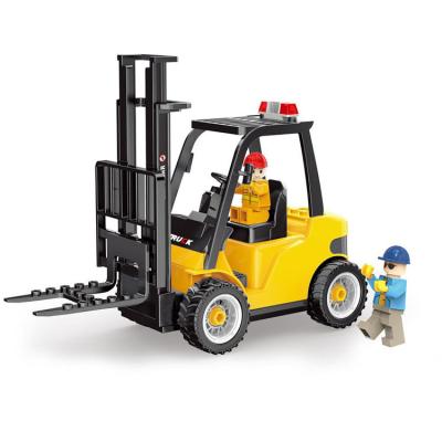 China Building Toy Latest Toys 2022 Hot Sale Building Blocks Vehicle Truck Baby DIY Forklift Educational Toy For Children for sale