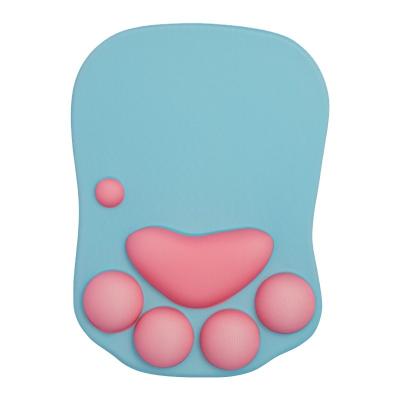 China With Paws Good Quality Memory Cotton Silicone Keyboard Mouse Pad Cute Wrist Rest Pad for sale