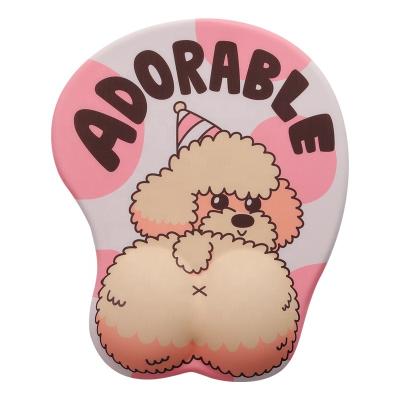 China Cute Anime HEATHER Mouse Pad with Wrist Support Gel (Pink Teddy) Customized Logo Acceptable for sale