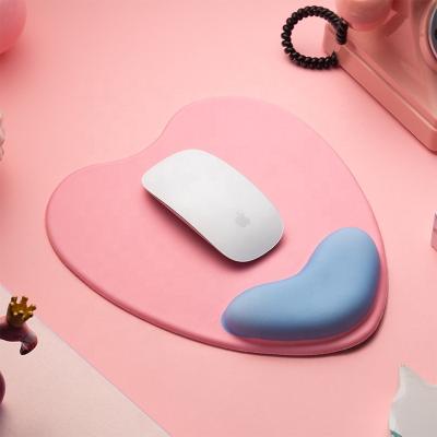 China With wrist rest mouse tracking love design mouse pad waterproof coating soft pink, blue, green in Guangdong for sale