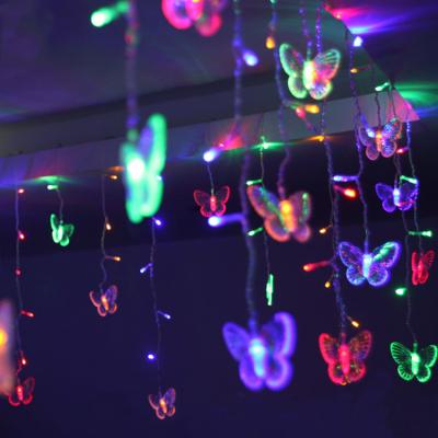 China Indoor Outdoor Christmas Decorations 16 Piece Garden Wall Wedding Christmas Decorations 8 LED Butterfly String Curtain Light 8 Fashion Fairy Lights Strip Party Garden Wedding Christmas Decorations for sale