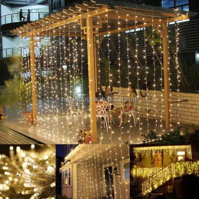 China Warm White Meteor Showe Window Waterfall Christmas Weddings Decoration Curtain Lights for sale