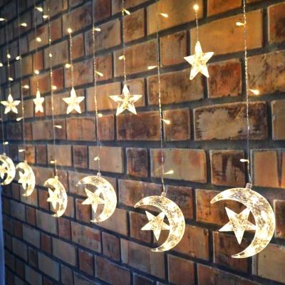 China Star Moon Led Light Star Moon Combine Shaped Led String Fairy Lights For Room Hall Street Decoration for sale