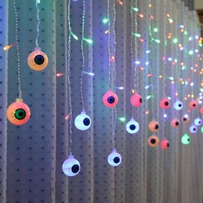 China Halloween Pumpkin 3.5M 96leds Halloween Pumpkin LED Curtain String Lights AC220 Halloween Holiday Christmas Garden Decoration Light for sale