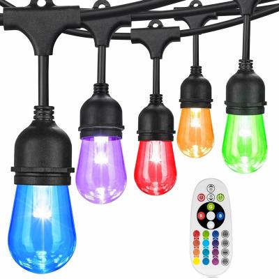 China IP 65 Waterproof Connectors Outdoor String Lights 22FT RGB LED String Lights Waterproof With Commercial Grade, Dimmable LED Patio Heavy Duty Hanging String for sale