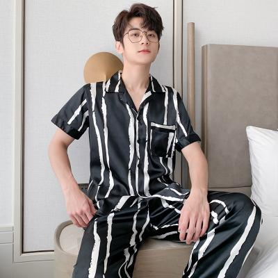 China Cotton QUICK DRY Cardigan Wall Summer Short Sleeved Pants Suit Home Clothes Men's Pajamas for sale